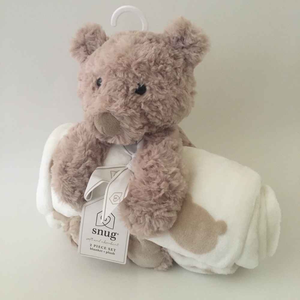 NEW Baby Gift Plush Teddy & Baby Blanket Set by Snug